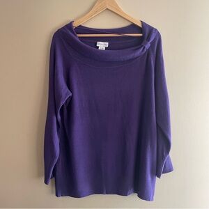 607 CARROLL REED Woman's Size XL Stylish Purple Sweater Cozy Winter Warm Acrylic